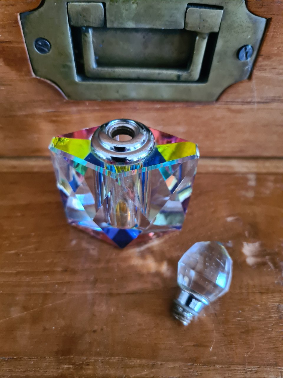Beautiful Diamond Shaped Glass Perfume Bottle by Vanmark