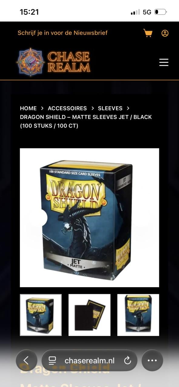 Dragon Shield – Matte Sleeves Jet / Black (100 stuks / 100 ct)