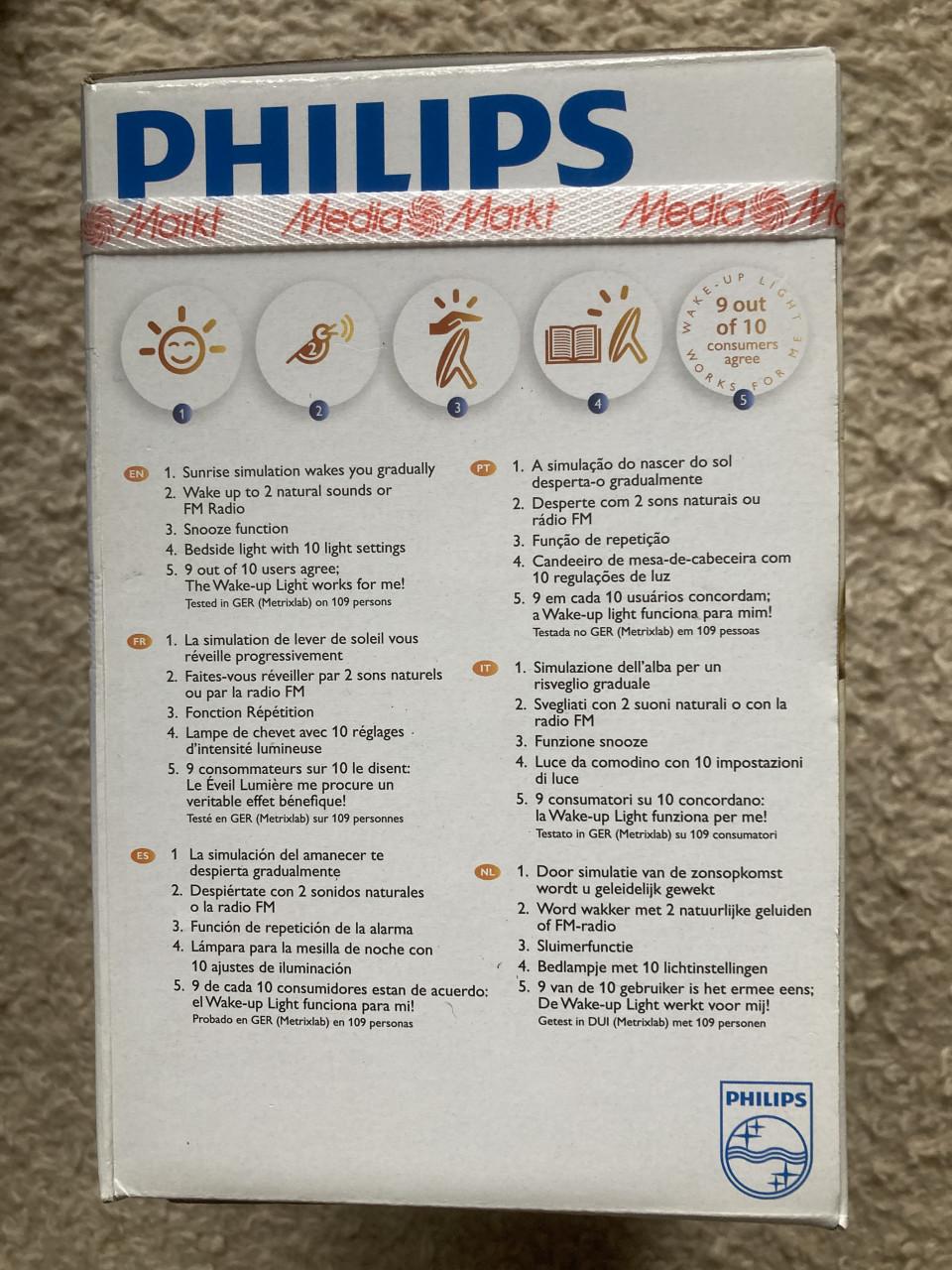 Philips wekker met wakker worden lamp type: HF3505/01