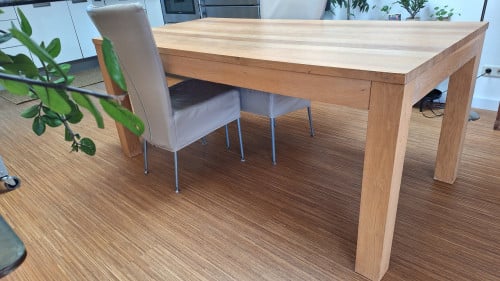 Blankhouten eettafel 90x180cm
