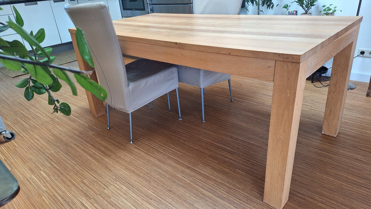 Blankhouten eettafel 90x180cm