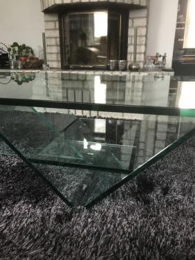 Te koop glazen salontafel