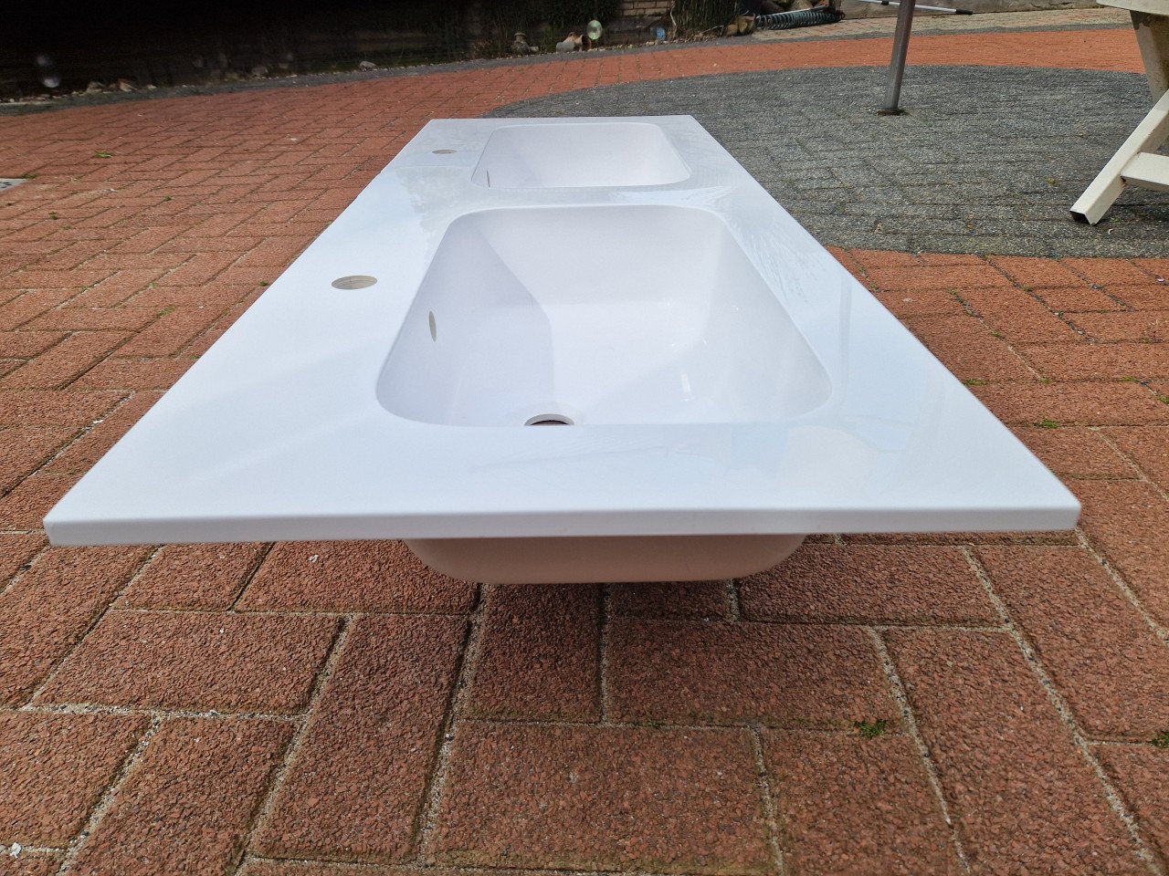 Detremmerie dubbele wastafel wit