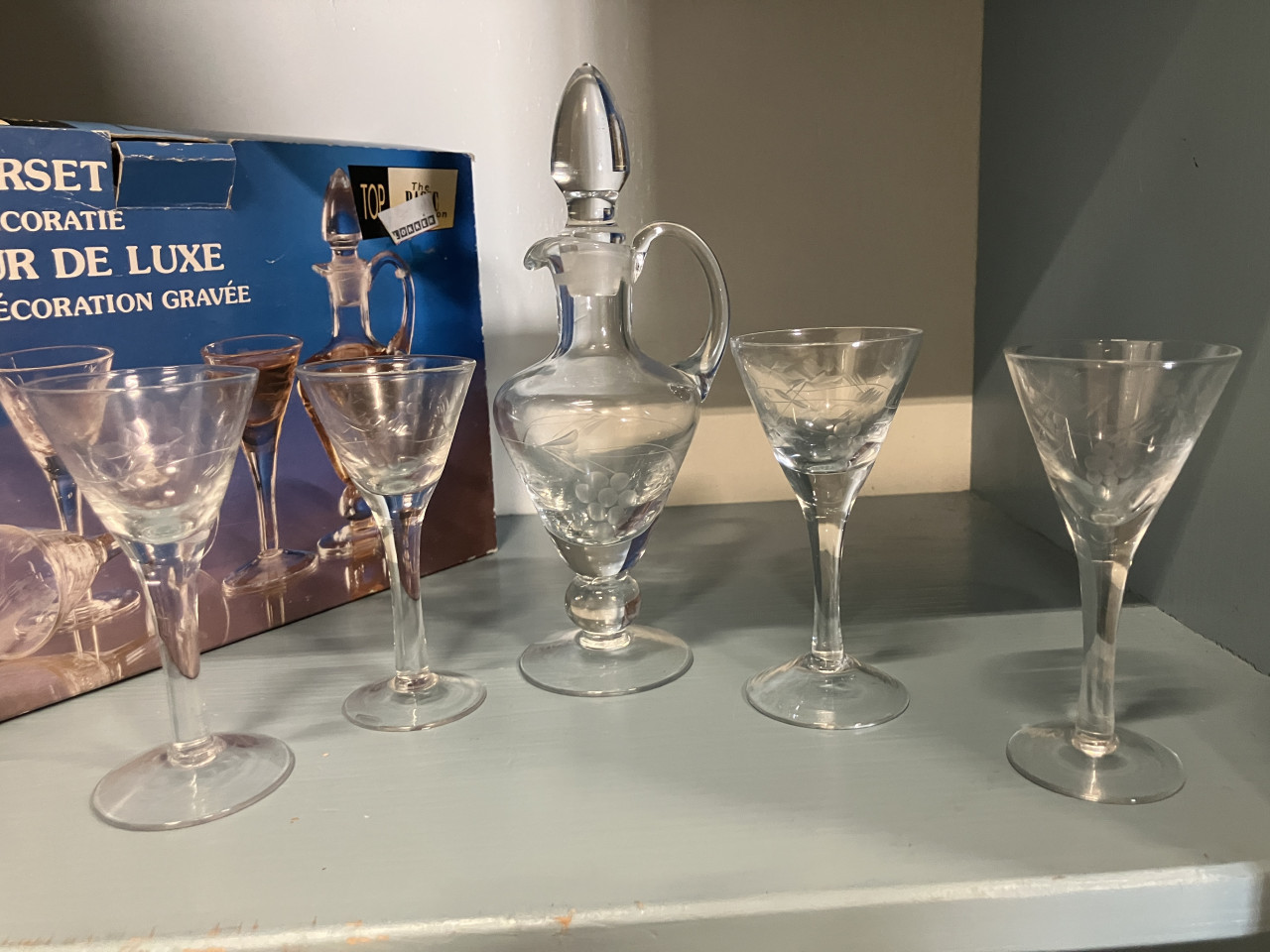 Luxe Likeurset - 5-delig met ets-decoratie