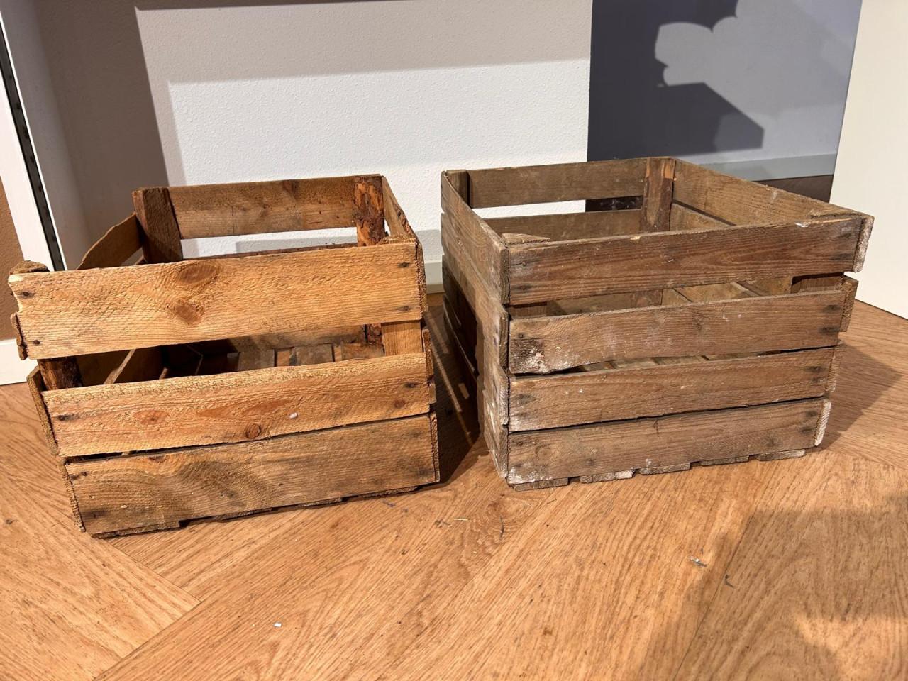 Houten kistjes decoratie materiaal kunst bloemen