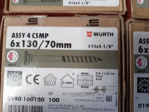 Wurth assy schroeven 6.130/70 mm schroeven v 10 euro