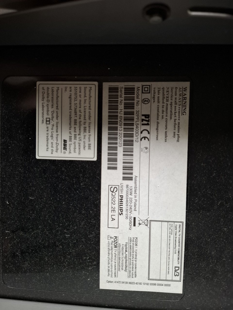 Philips TV + wandbeugel - Q522.2E LA