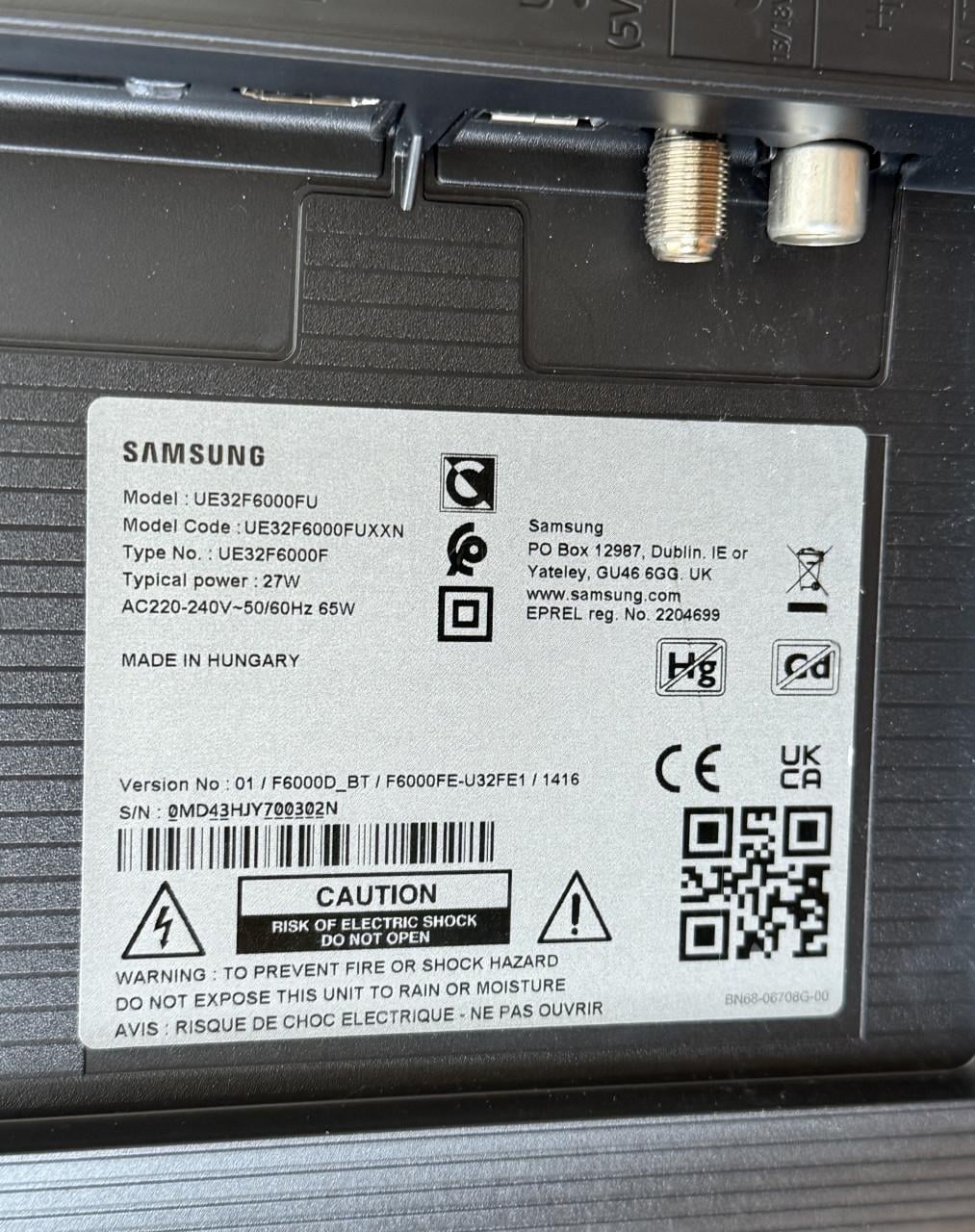 Samsung smart TV. UE32F6000F 32 inch Full HD LED 2025 6 mnd oud. Afstbed.