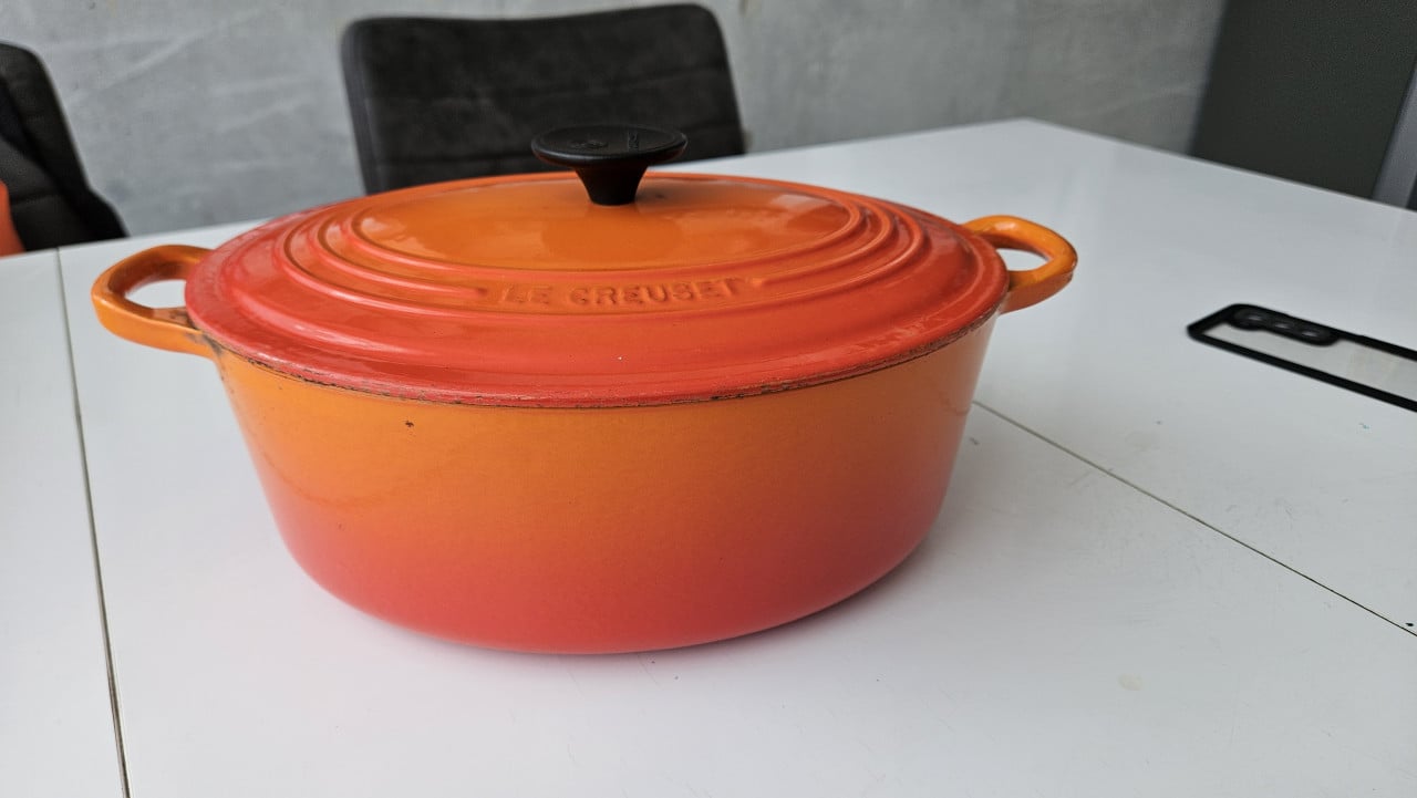 Le creuset braadpan ovaal 29 cm oranje gietijzer