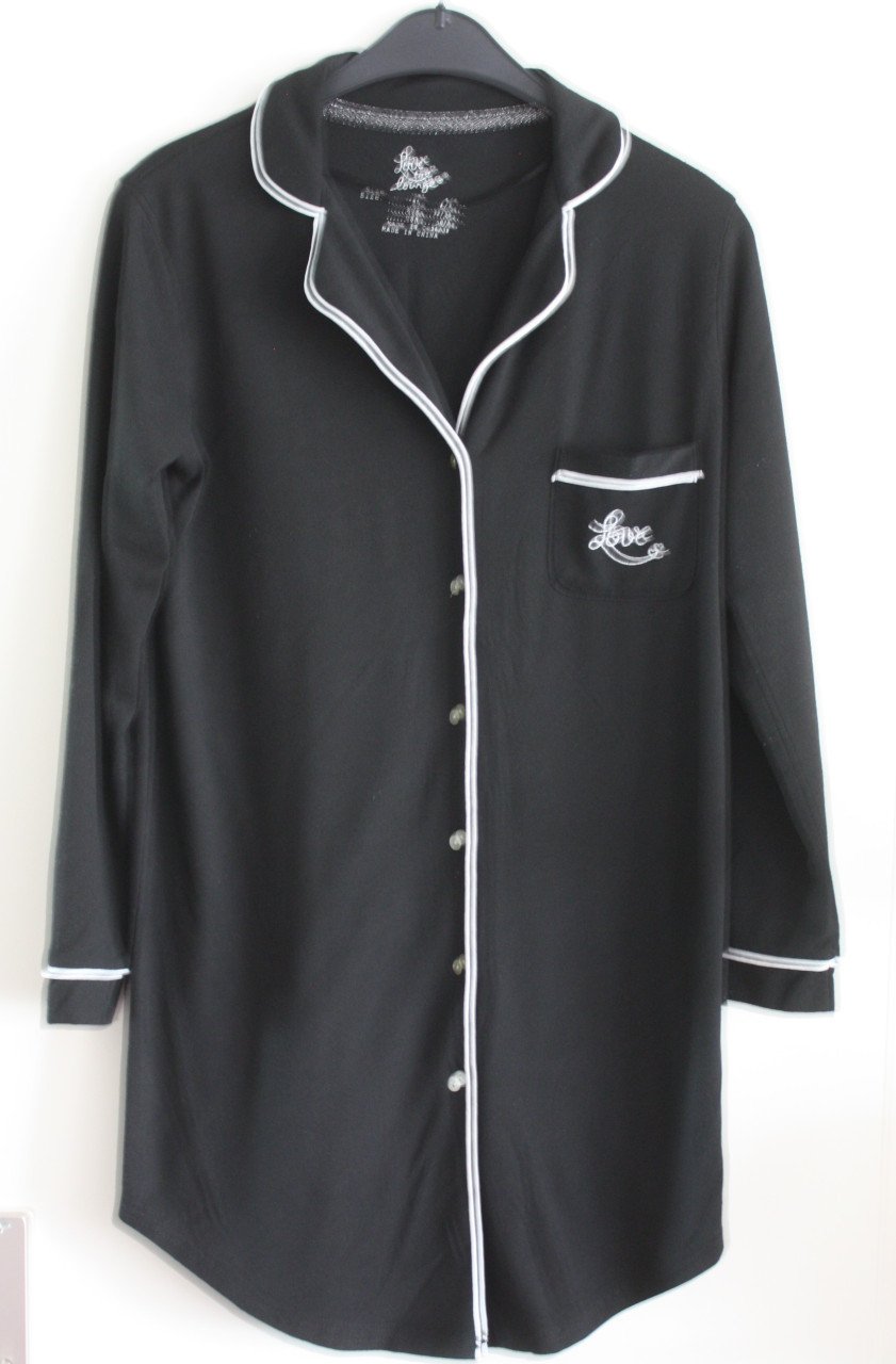 Zwarte blouse nachthemd maat 32-34