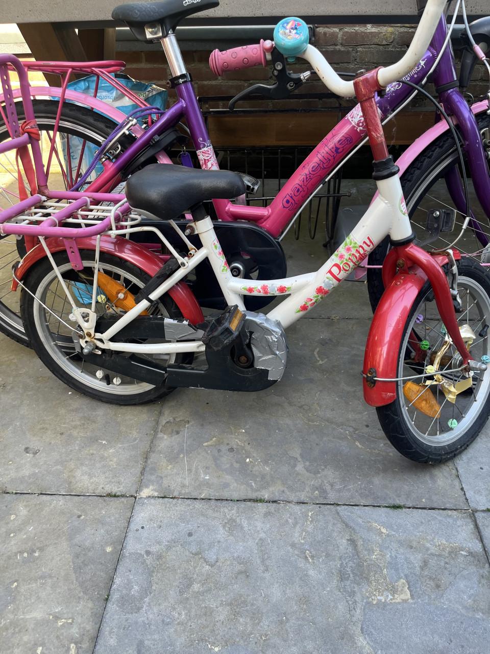 Meiden fietsen