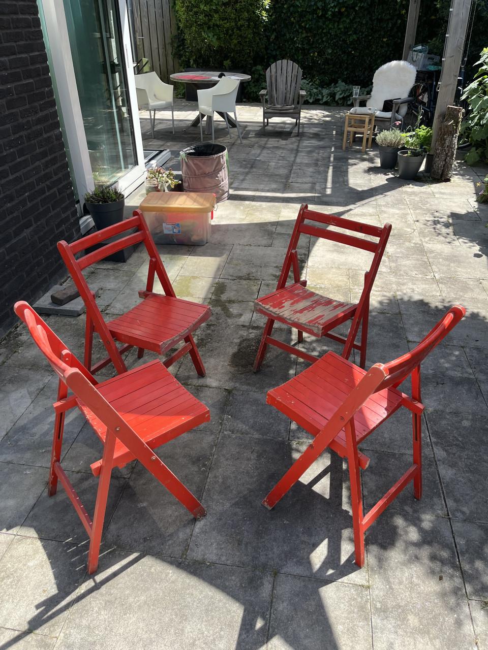 4 retro 70's klapstoelen