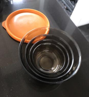 Vintage set rookglas schalen van Arcoroc France