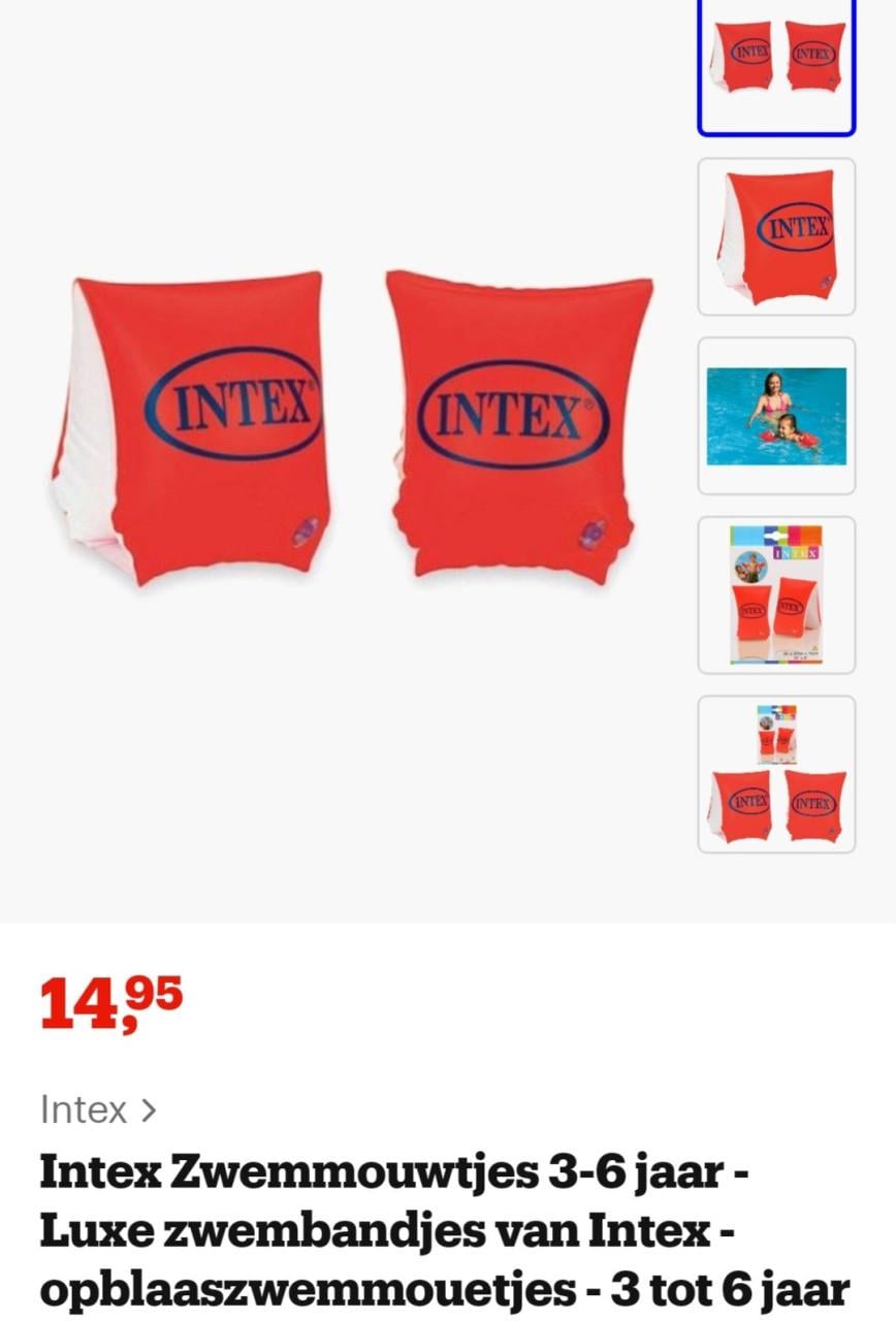 Intex Deluxe zwemarmbandjes.