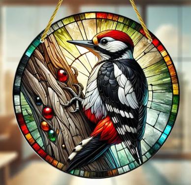 Raamhanger specht ( extra kleurrijk )