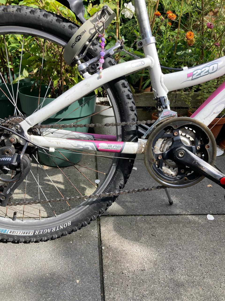 Kinderfiets merk Trek roze en wit 24 inch