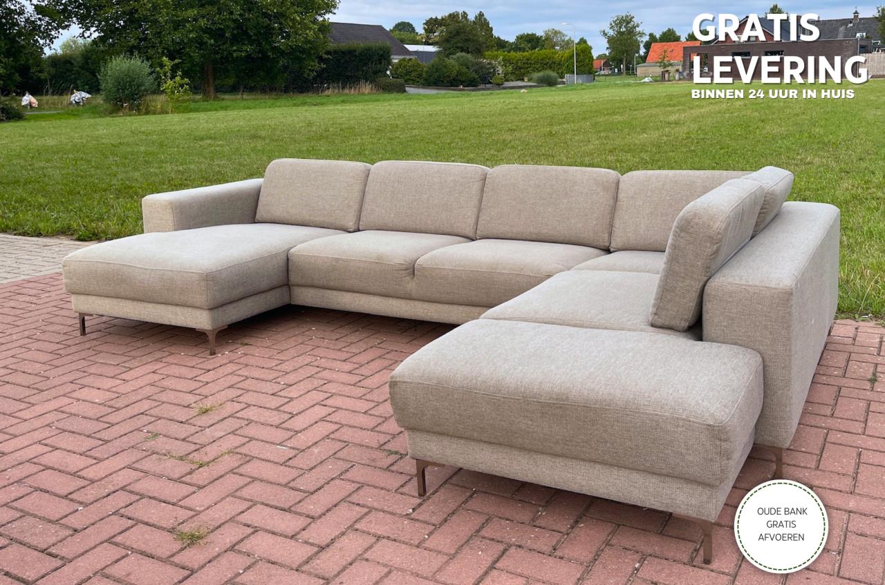 GRATIS LEVERING HEEL BENELUX + DACH Montel U-vormige Stoffen Hoekbank