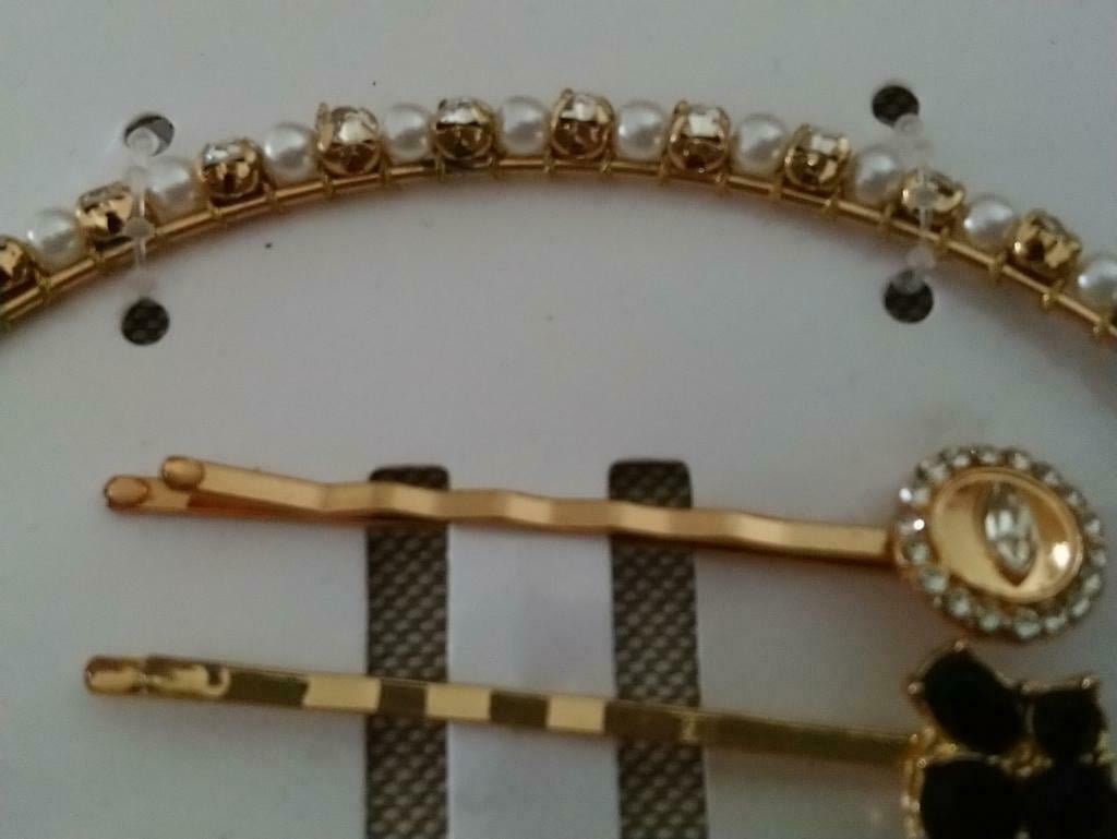 H&M strass set: diadeem, haarspeldjes en oorbellen - NIEUW