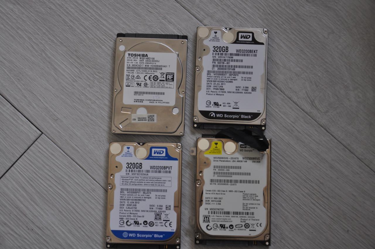 Ter overname 7x HD laptop schijven