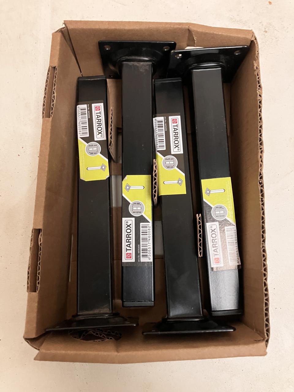 Tarrox meubelpootjes zwart | vierkant | 20 cm | nieuw in doos