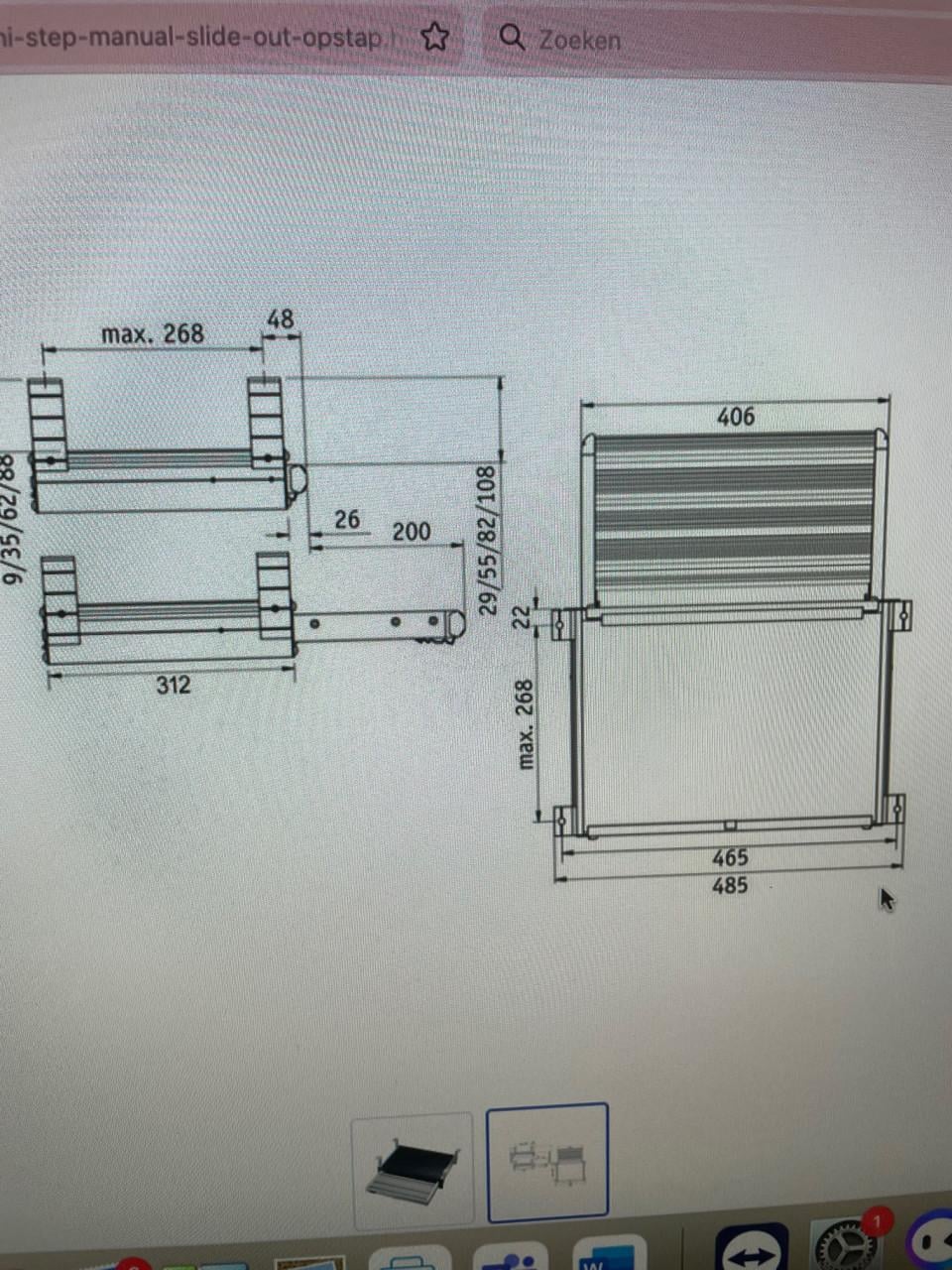 Thule, uitschuifbare opstapje camper/caravan