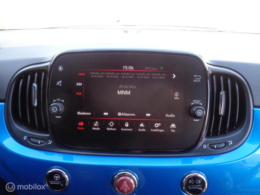 Fiat 500 1.2 sport/groot navi/ecc airco/lm velgen/dig dash/zwarte hemel stu