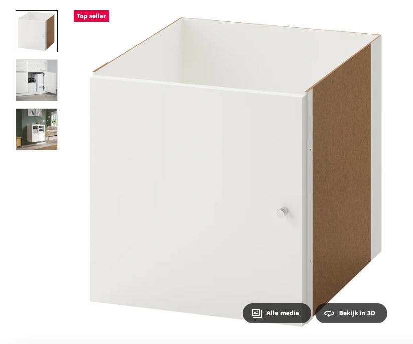 IKEA KALLAX Inzet met deur, wit, 33x33 cm. Niuew