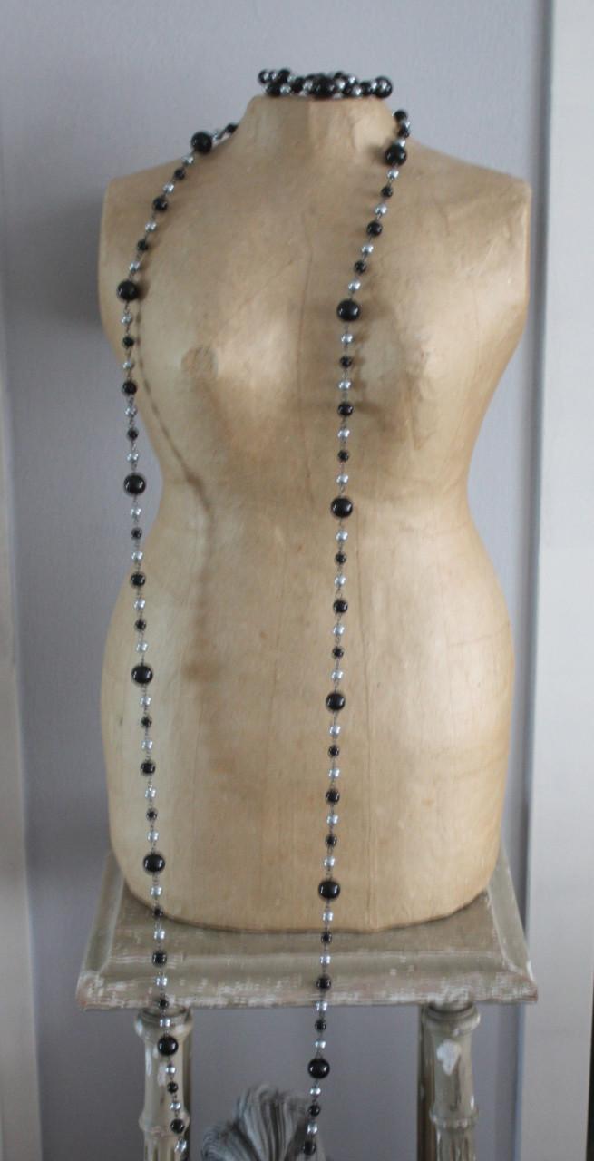 Zwart zilveren ketting met 2 armbandem