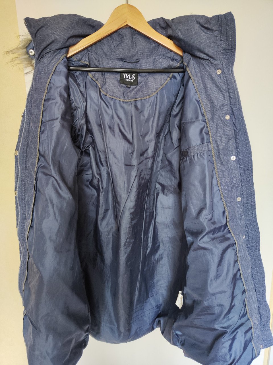 Dames winterjas, maat 40, donkerblauw