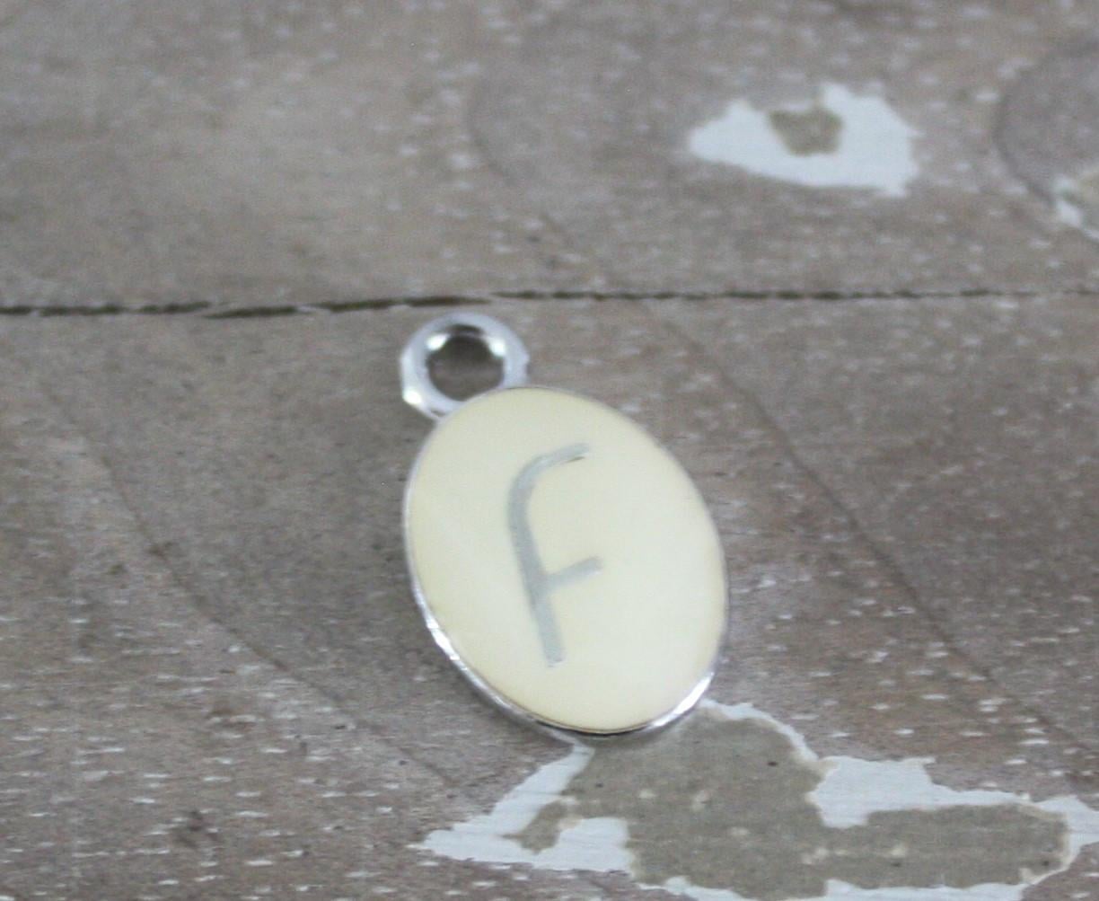 Zilver bege ketting hanger letter f