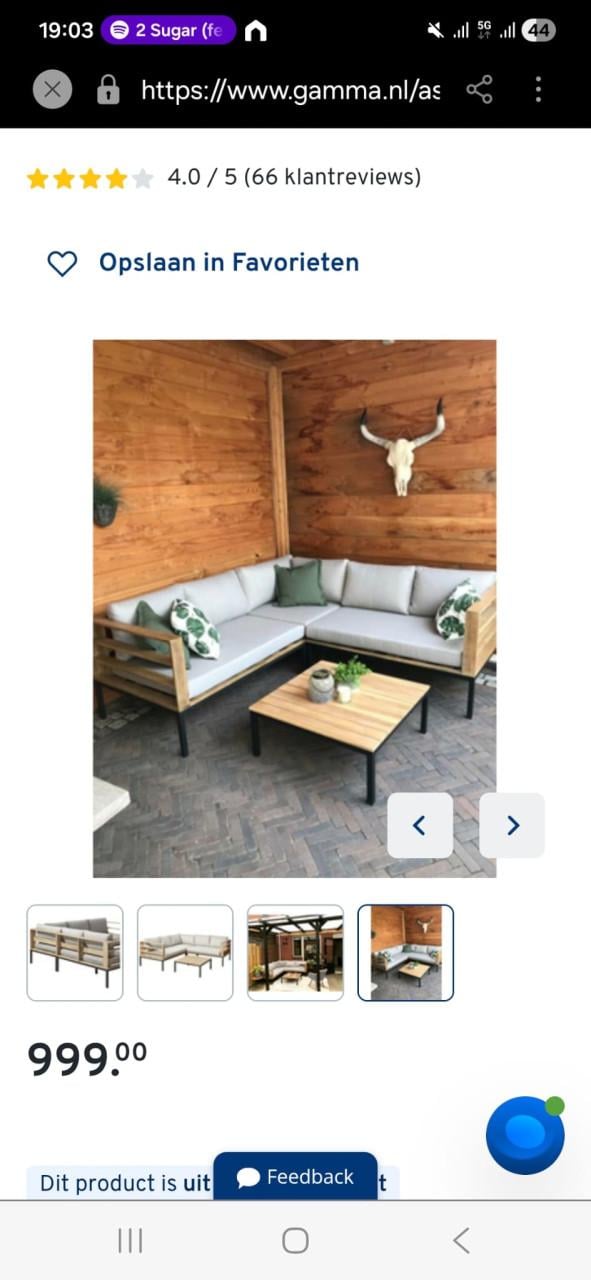 Loungeset 210 x 210 cm (Bezorging mogelijk)