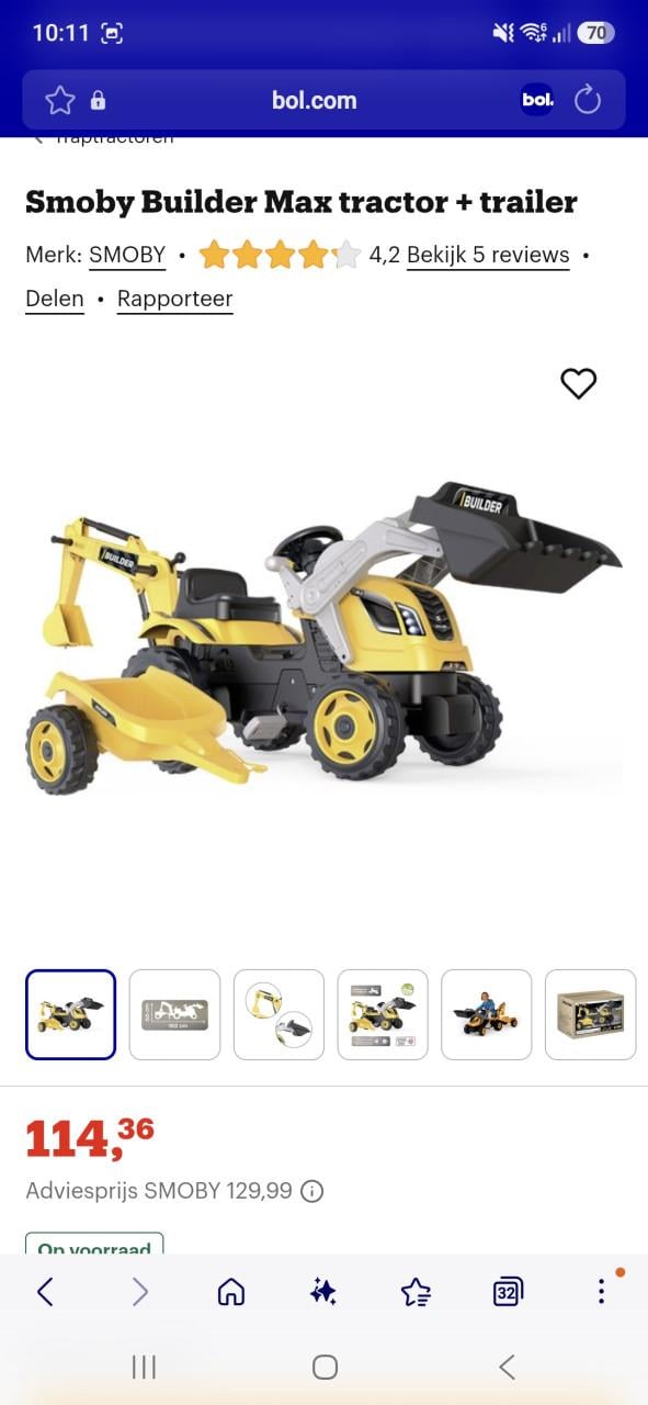 Smoby Builder Max tractor + trailer