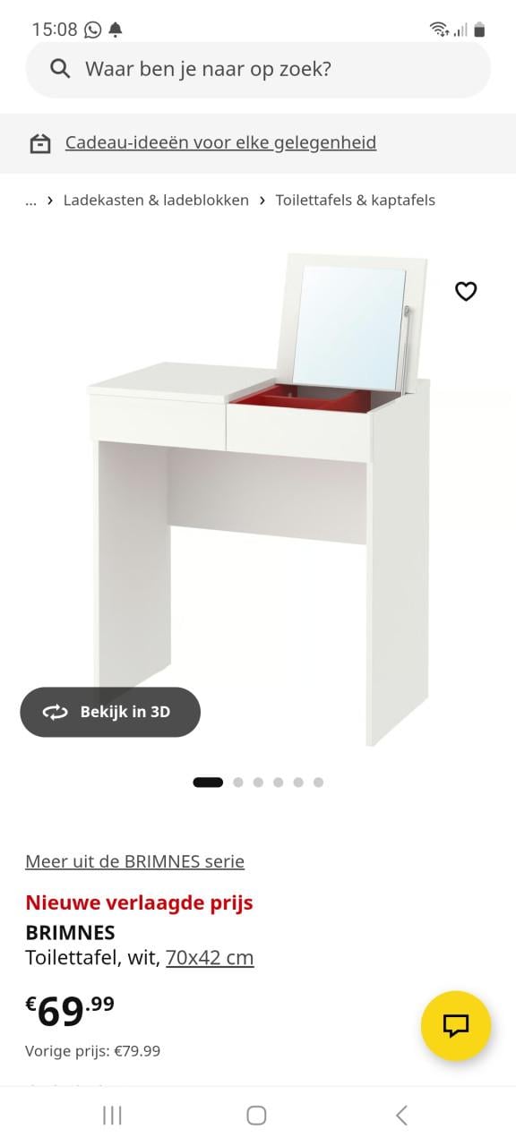 Ikea Brimnes make up tafel/toilettafel