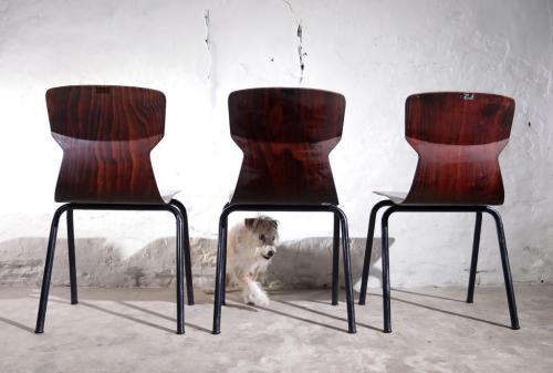 3 vintage Eromes Pagholz stoelen SETPRIJS