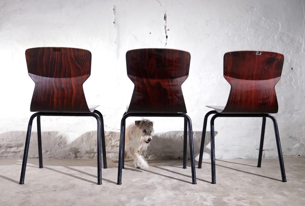 3 vintage Eromes Pagholz stoelen SETPRIJS