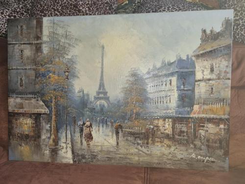 Pen TEKENING van AMSTERDAM & Parijs la tour Eifel