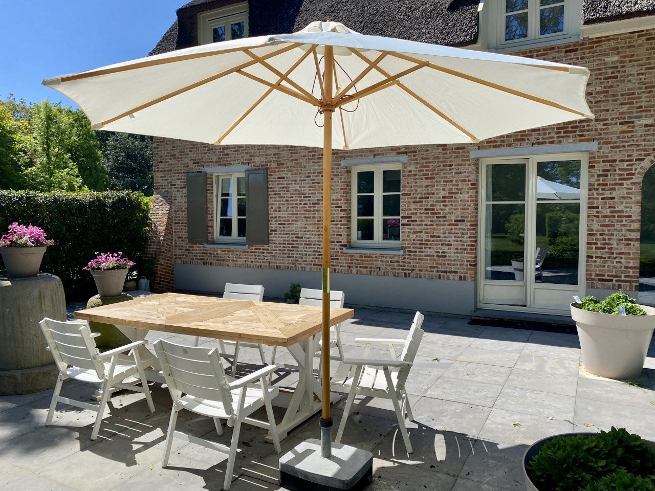 Luxe Houten Parasol 300x300 cm NIEUW