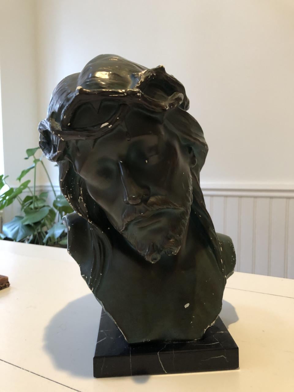 Mooi brocante heilig Jezus Christus met doornenkroon beeld