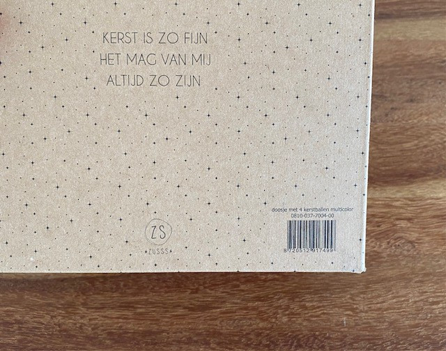 Zusss | Doosje met 4 Kerstballen | Multicolor
