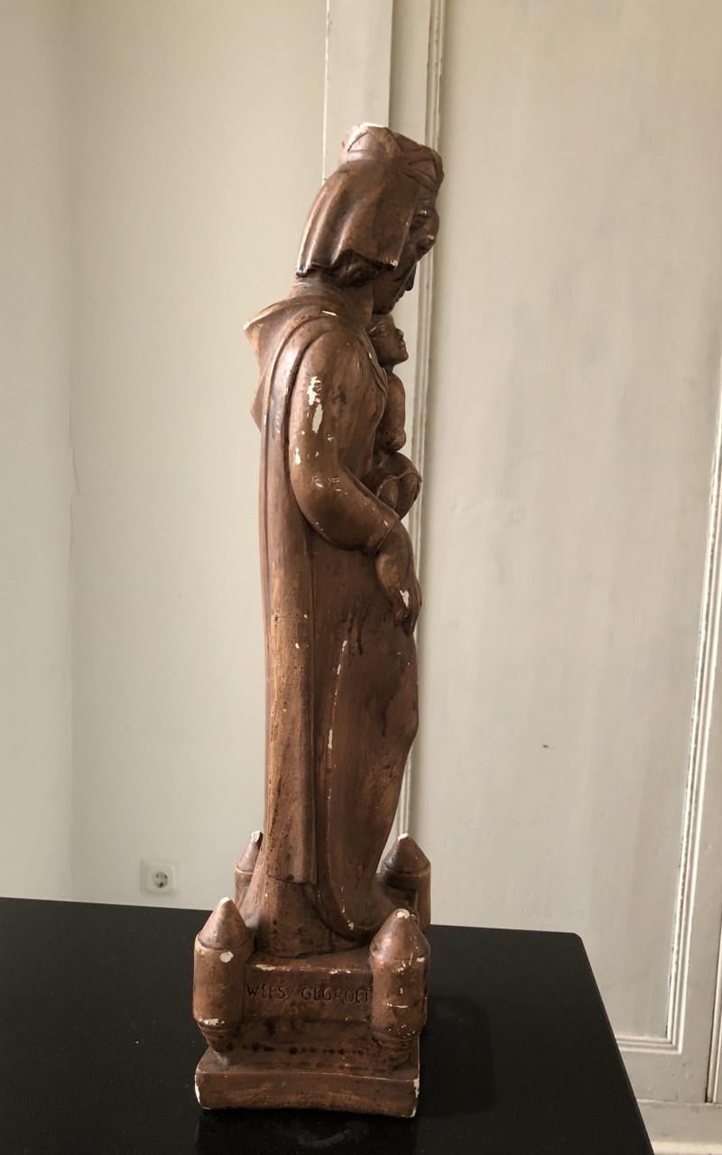 Mooie oude brocante Burchtgravinne van gips