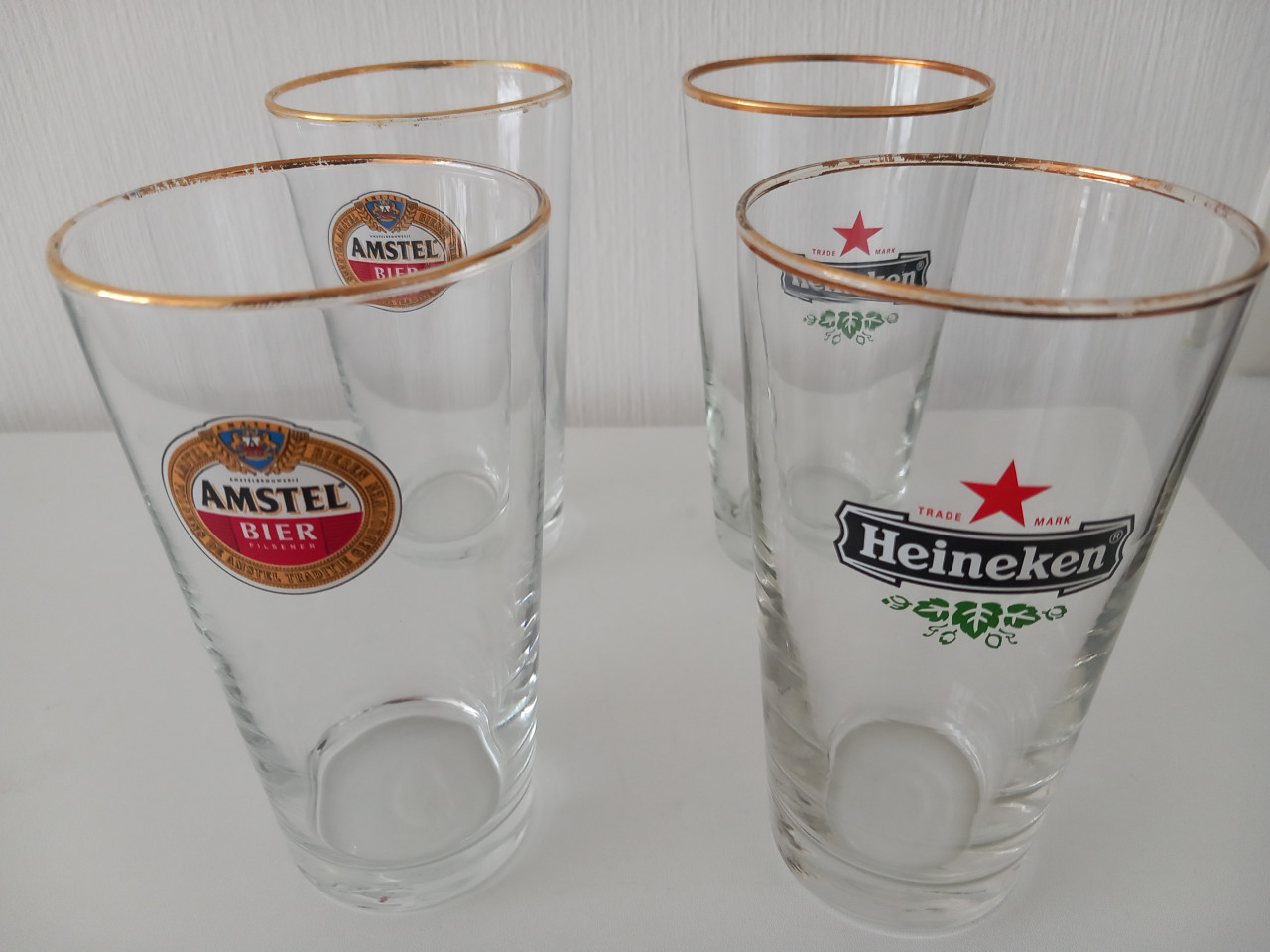 Bierglazen emmer/vaasje Amstel/heineken