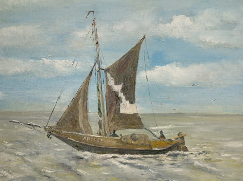 Water en wind  schilderijen olie verf  Jac Caljouw  Arnemuiden