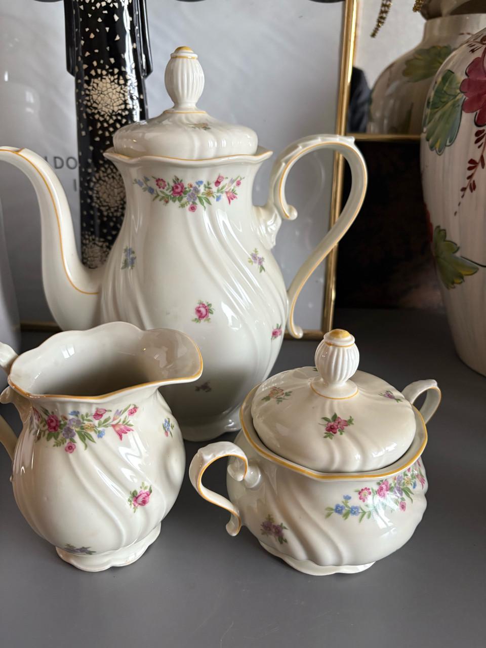 Vintage Seltmann  Weiden koffie/theepot, suikerpot + melkkannetje