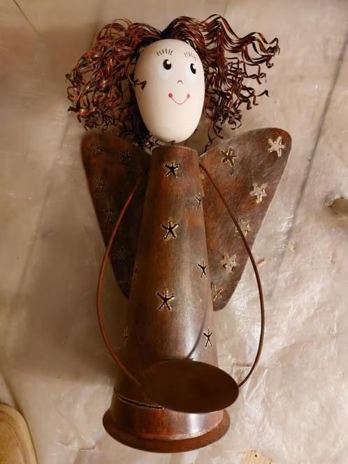 Kerst engel van metaal