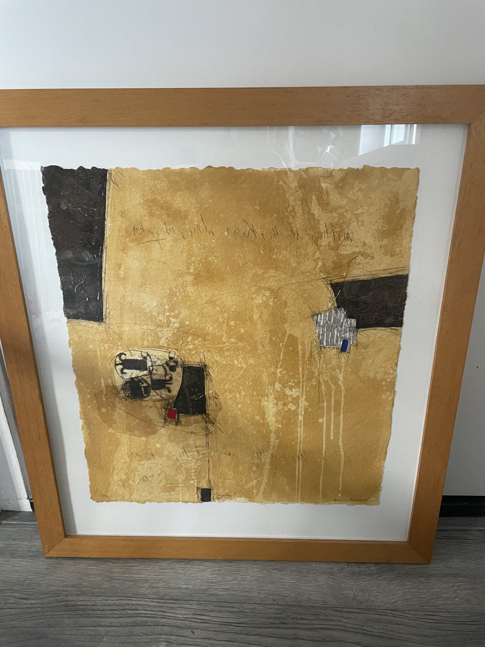 Kunstwerk ets Bernard Remusat Frans abstract