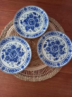 Set van 3 Royal Blue Handwerk Delfts Blauw wandborden