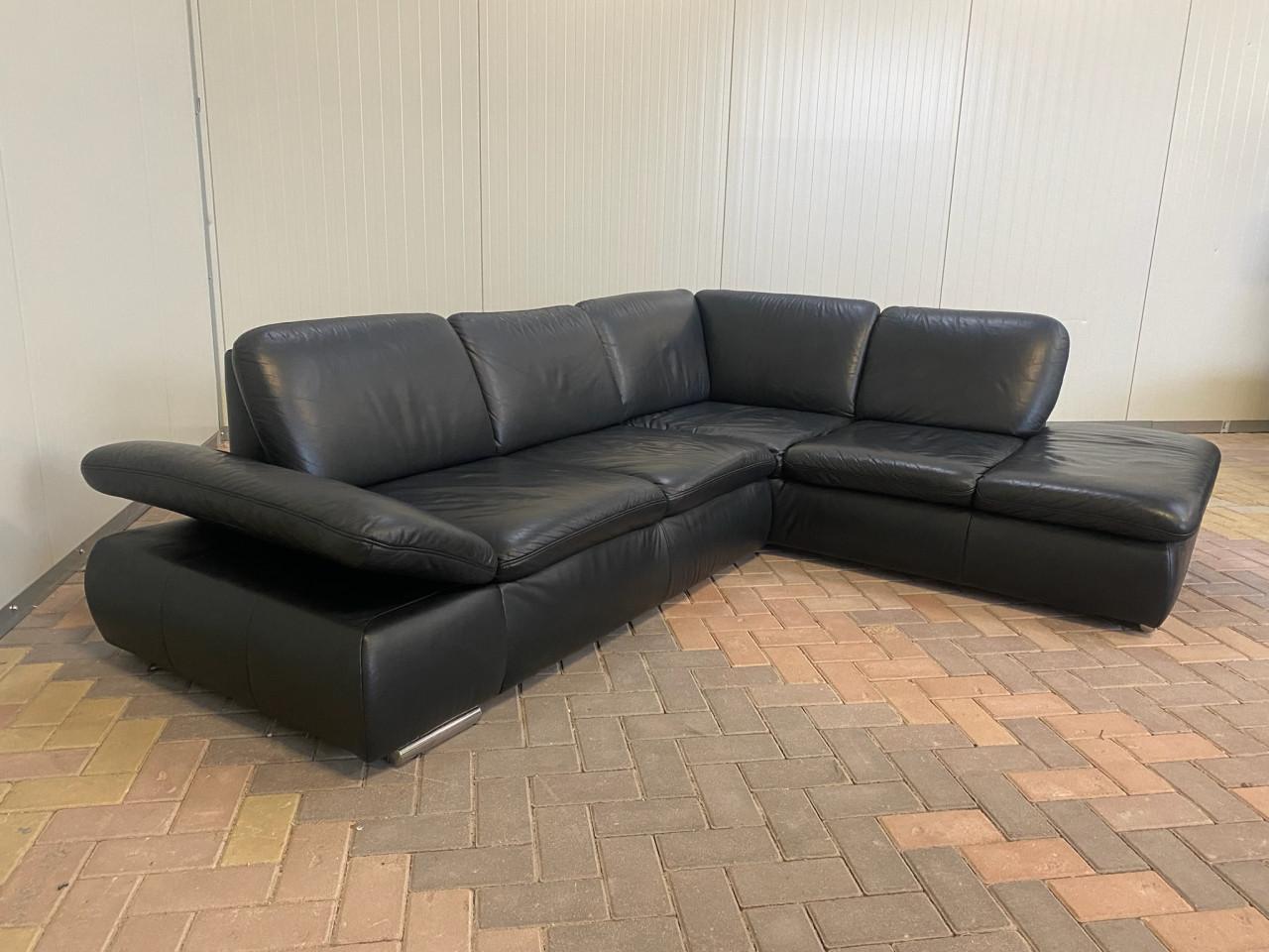 GRATIS LEVERING HEEL NL Mooie Zwarte Echt Leer Hoekbank