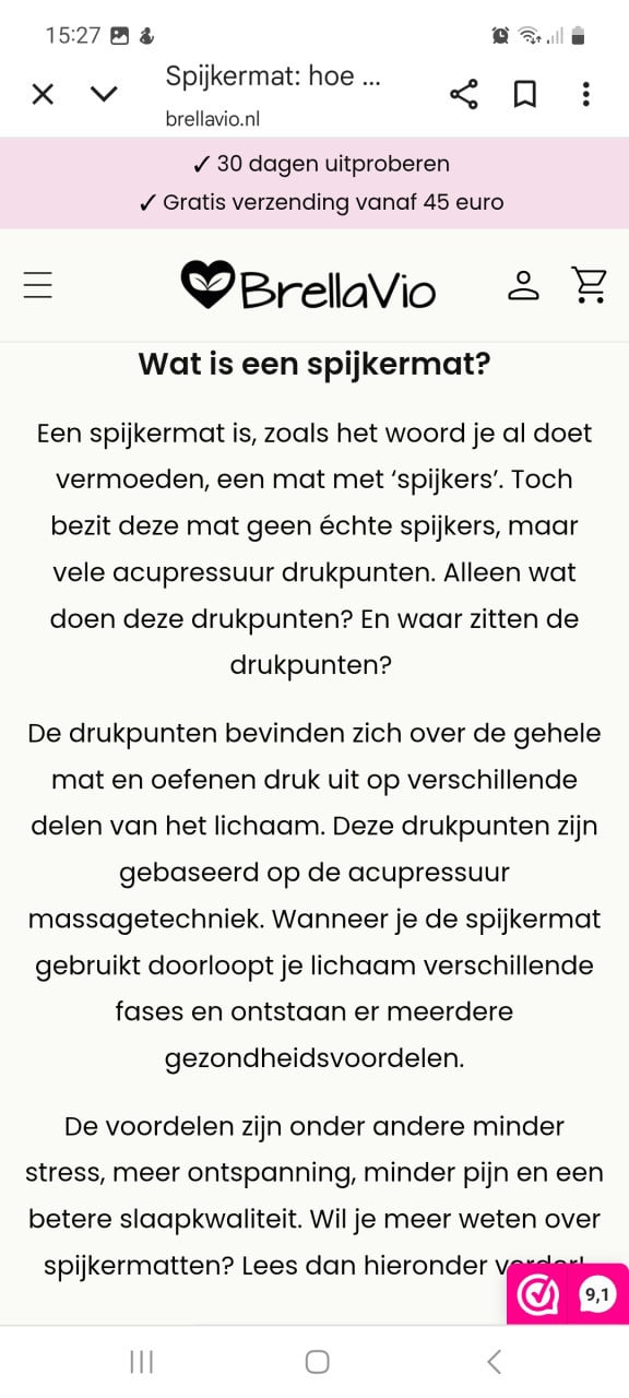 Spijkermat en kussen