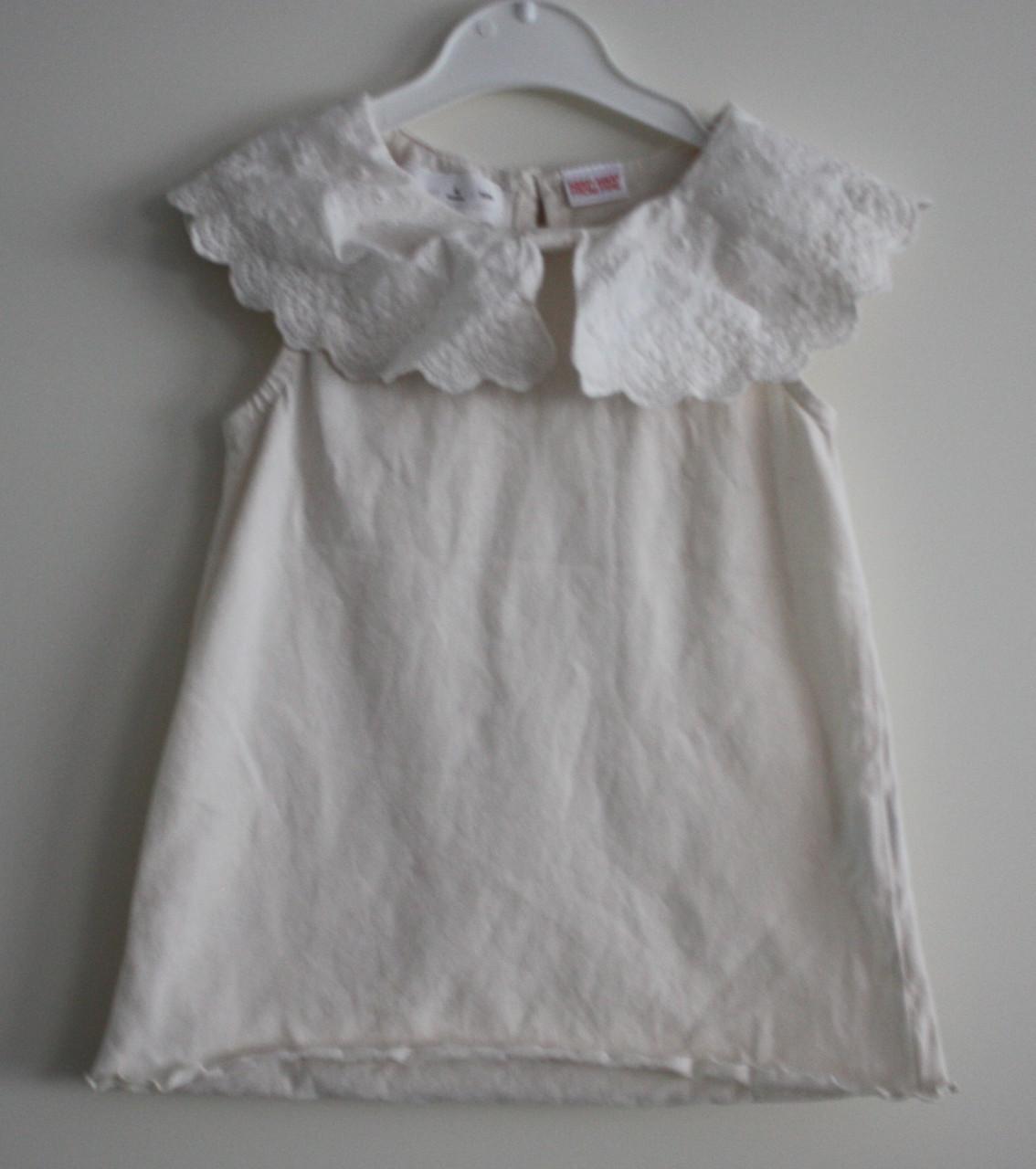 Wit shirt met kraag  maat 104