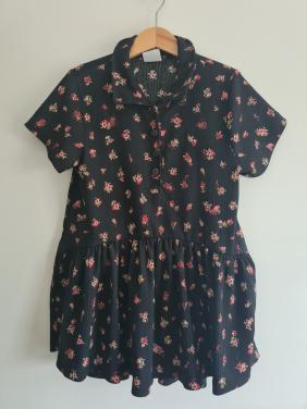 Zara zwart , bloemetjes zomer jurkje Maat 116